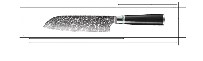 Premium VG10 Forged Damascus 7 Inch Santoku Knife