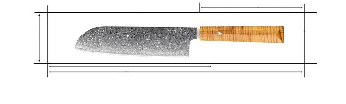 8 Inch Damascus Santoku Knife With Premium Cedarwood Handle